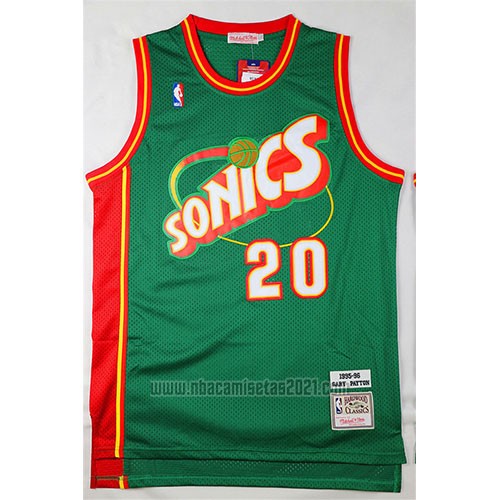 Camiseta Seattle SuperSonics Gary Payton #20 Historic Retro Verde2